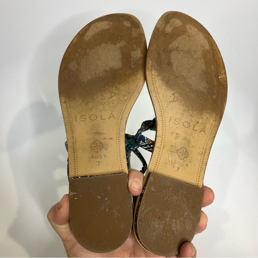 Isola Mackenzie t-strap sandals‎ casual summer multicolor women’s size 7 - Picture 7 of 8